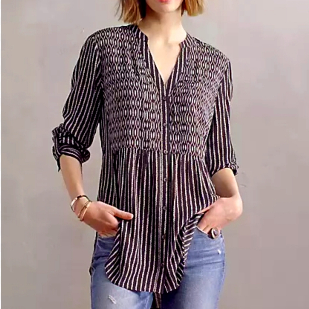 Maeve For Anthropolgie Calia Tunic Top Size 12 Women's